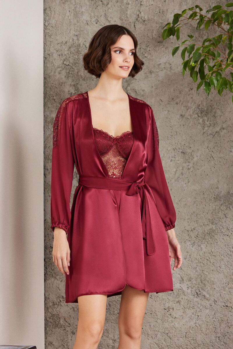 Saten Altılı Gelin Çeyiz Seti - 6005 Bordo