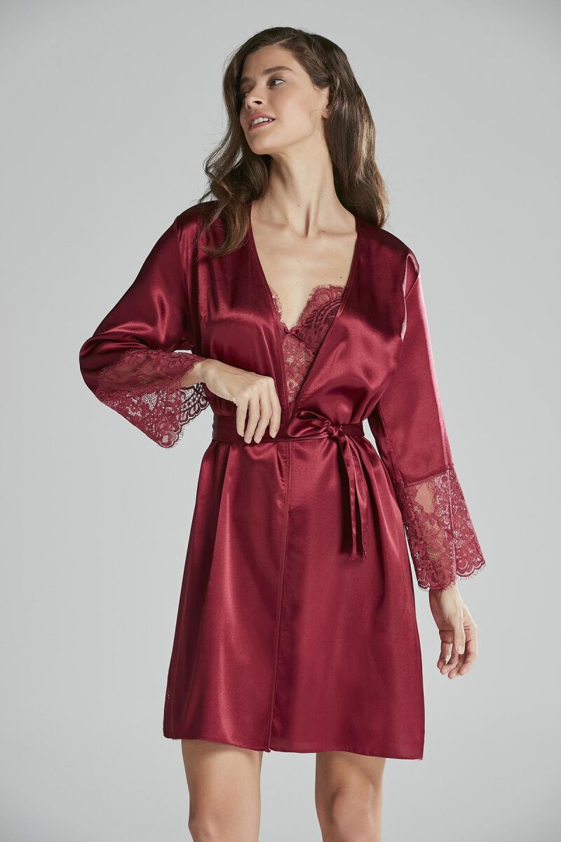Saten Altılı Gelin Çeyiz Seti - 6015 Bordo