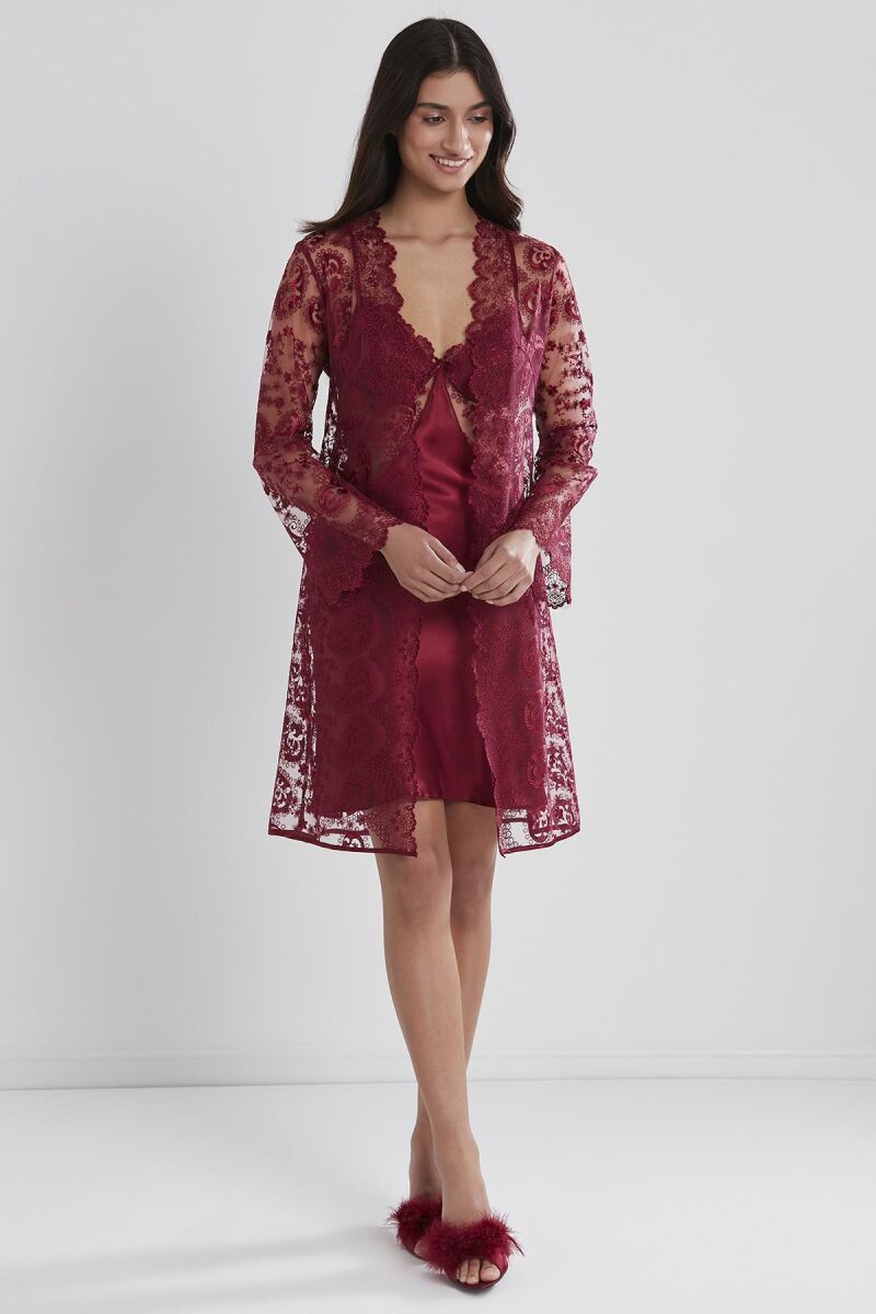 Saten Altılı Gelin Çeyiz Seti - 6225 Bordo