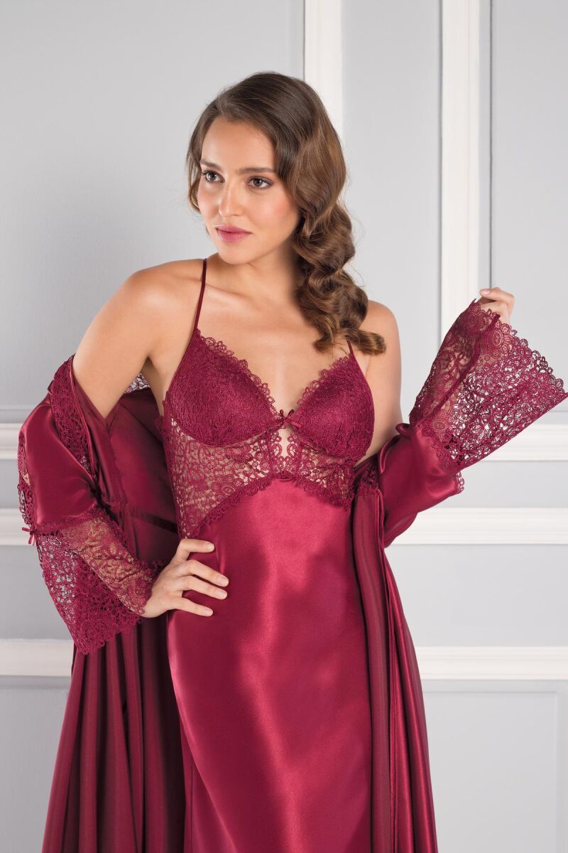 Saten Altılı Gelin Çeyiz Seti - 6620 Bordo