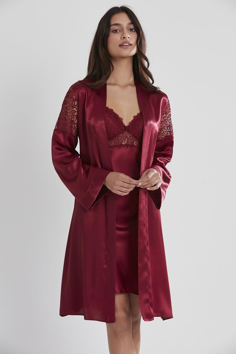 Saten Altılı Gelin Çeyiz Seti - 6955 Bordo