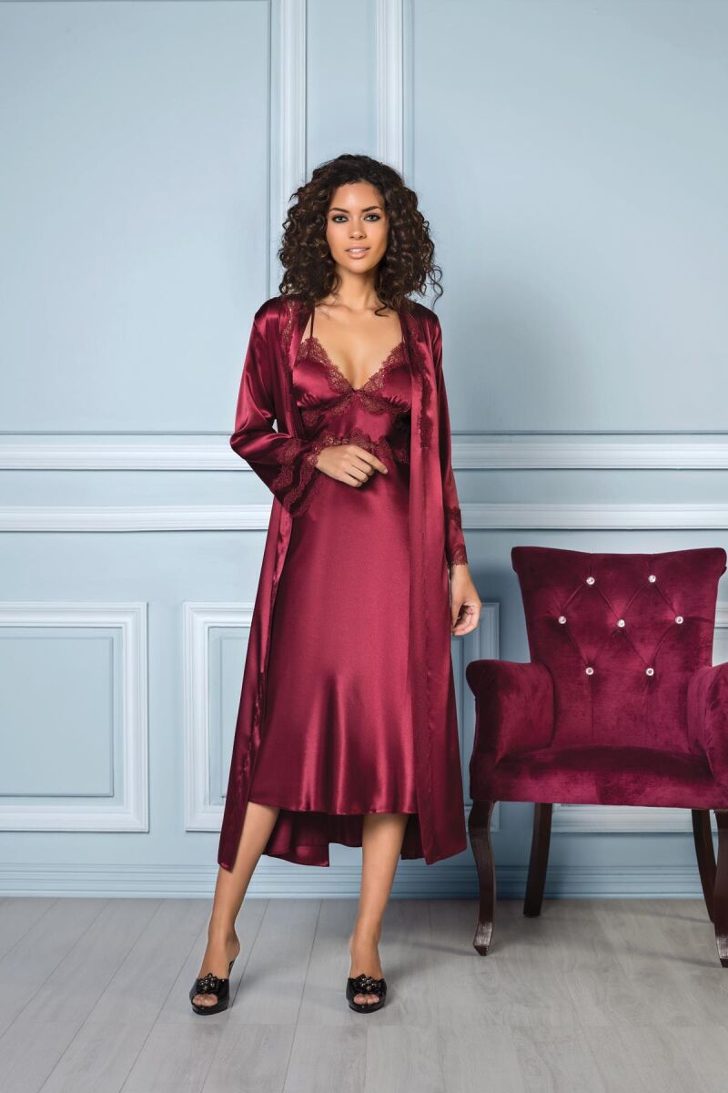 Saten Altılı Gelin Çeyiz Seti - 6960 Bordo