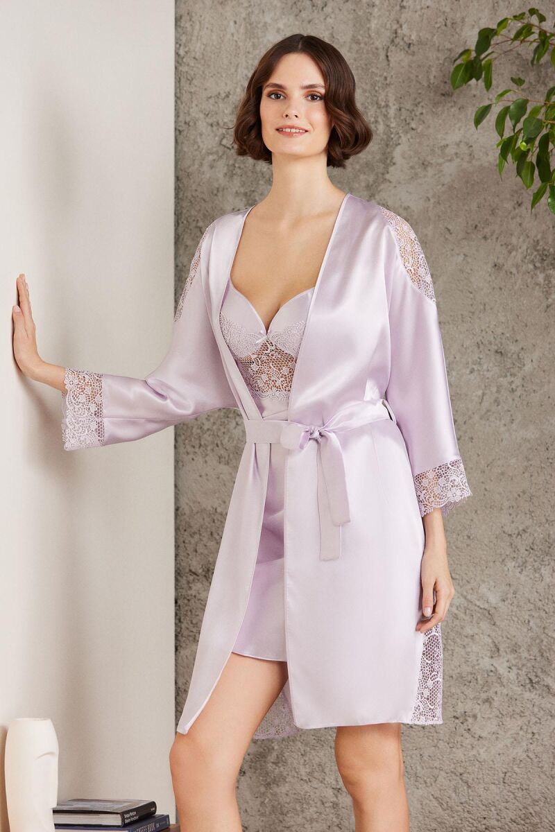 Saten Altılı Gelin Çeyiz Seti - 6000 Viola