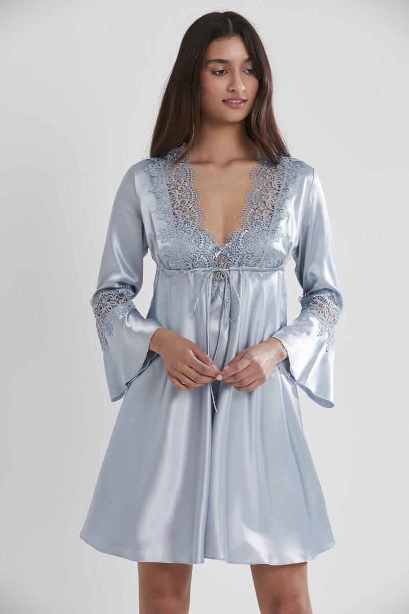 Saten Altılı Gelin Çeyiz Seti - 6325 Mist